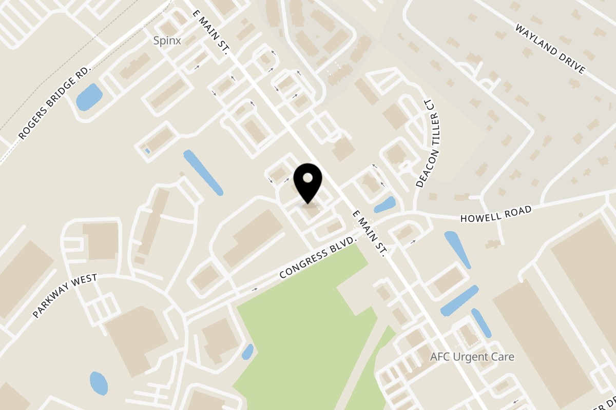 Map showing the location of Thai Garden on 1580 E Main St in Duncan